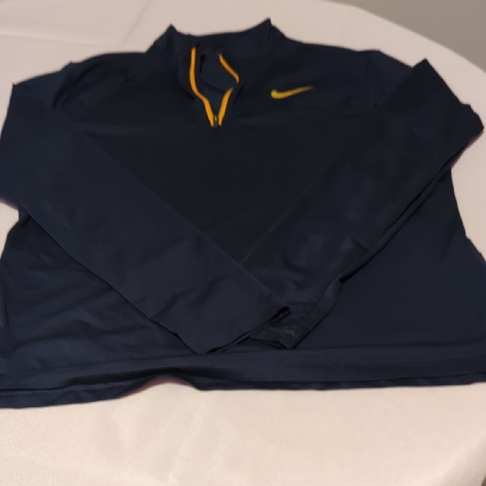 Unisex Nike Dark Blue Top with Yellow Details